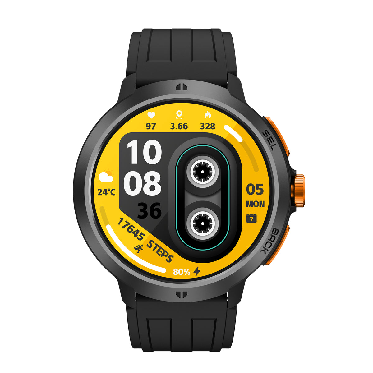 Cubot Beatbox Smartwatch Reloj Inteligente Bluetooth 5.4 Con Música Offline Pantalla 1.65'' Impermeable 10 M Deportivo Para Hombre Negro
