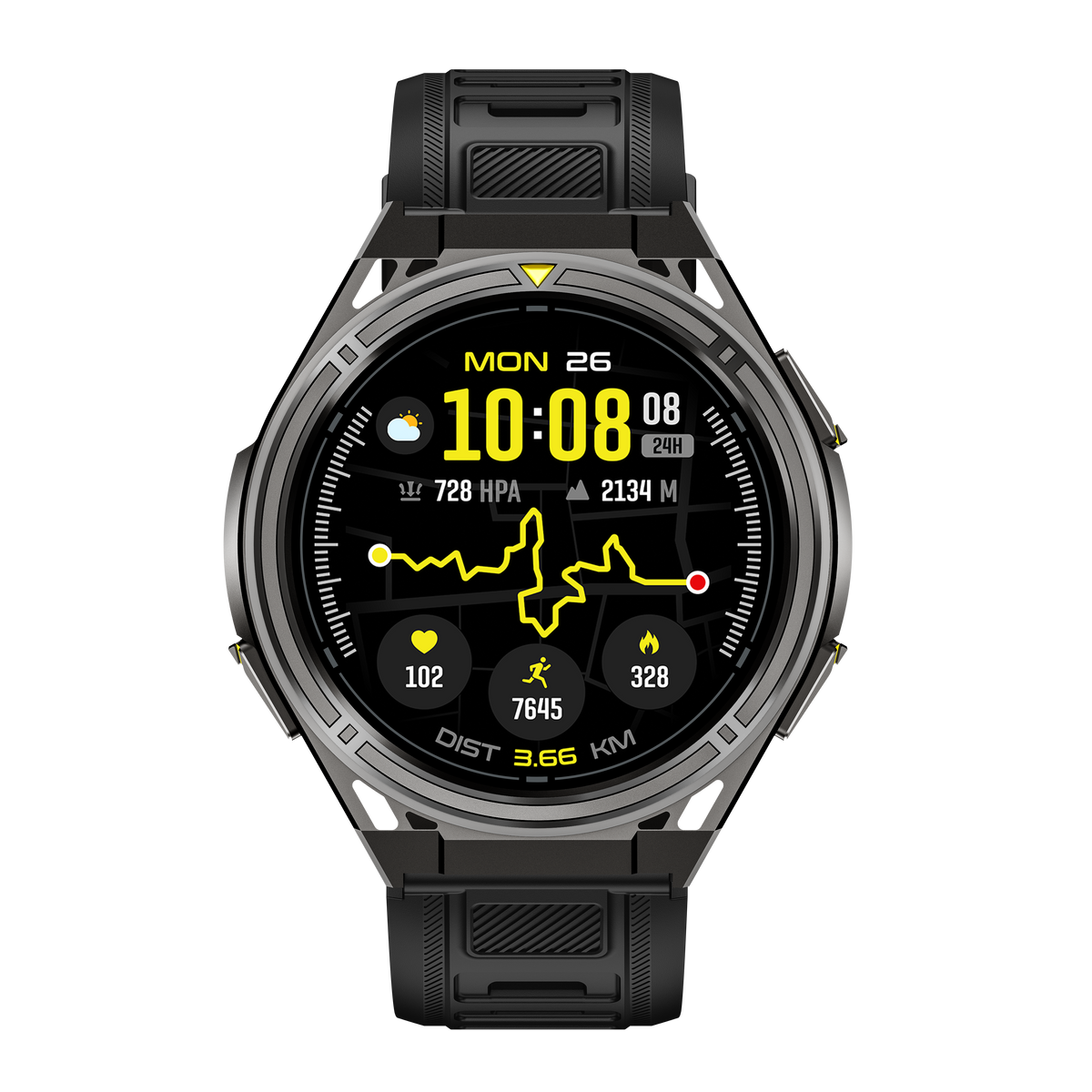 Reloj Inteligente Deportivo Cubot Gt5 Amoled 1.43 Gps Mapas Offline Llamadas Bluetooth 50m Impermeable Hombre Mujer Negro Smartwatch