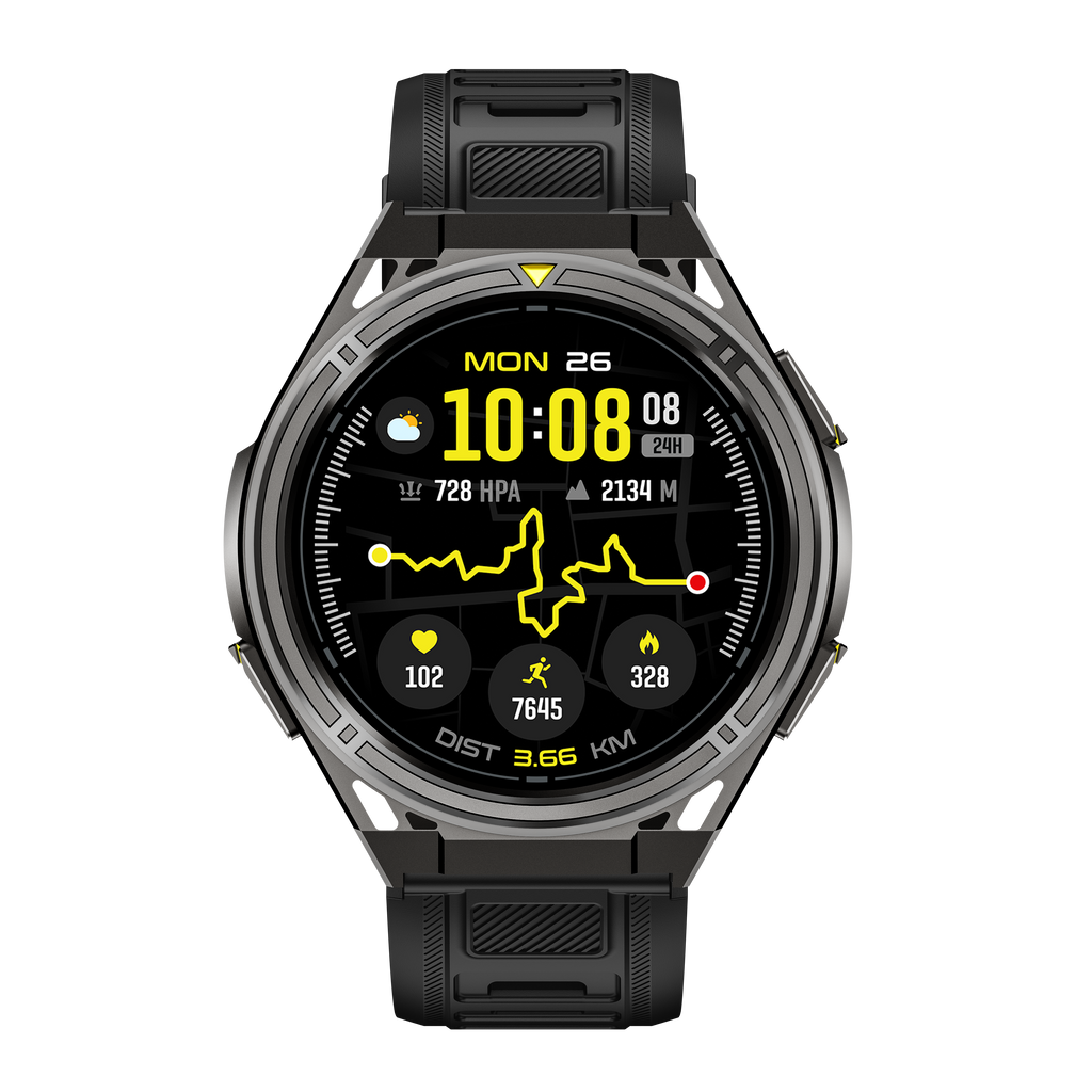 Reloj Inteligente Deportivo Cubot Gt5 Amoled 1.43 Gps Mapas Offline Llamadas Bluetooth 50m Impermeable Hombre Mujer Negro Smartwatch