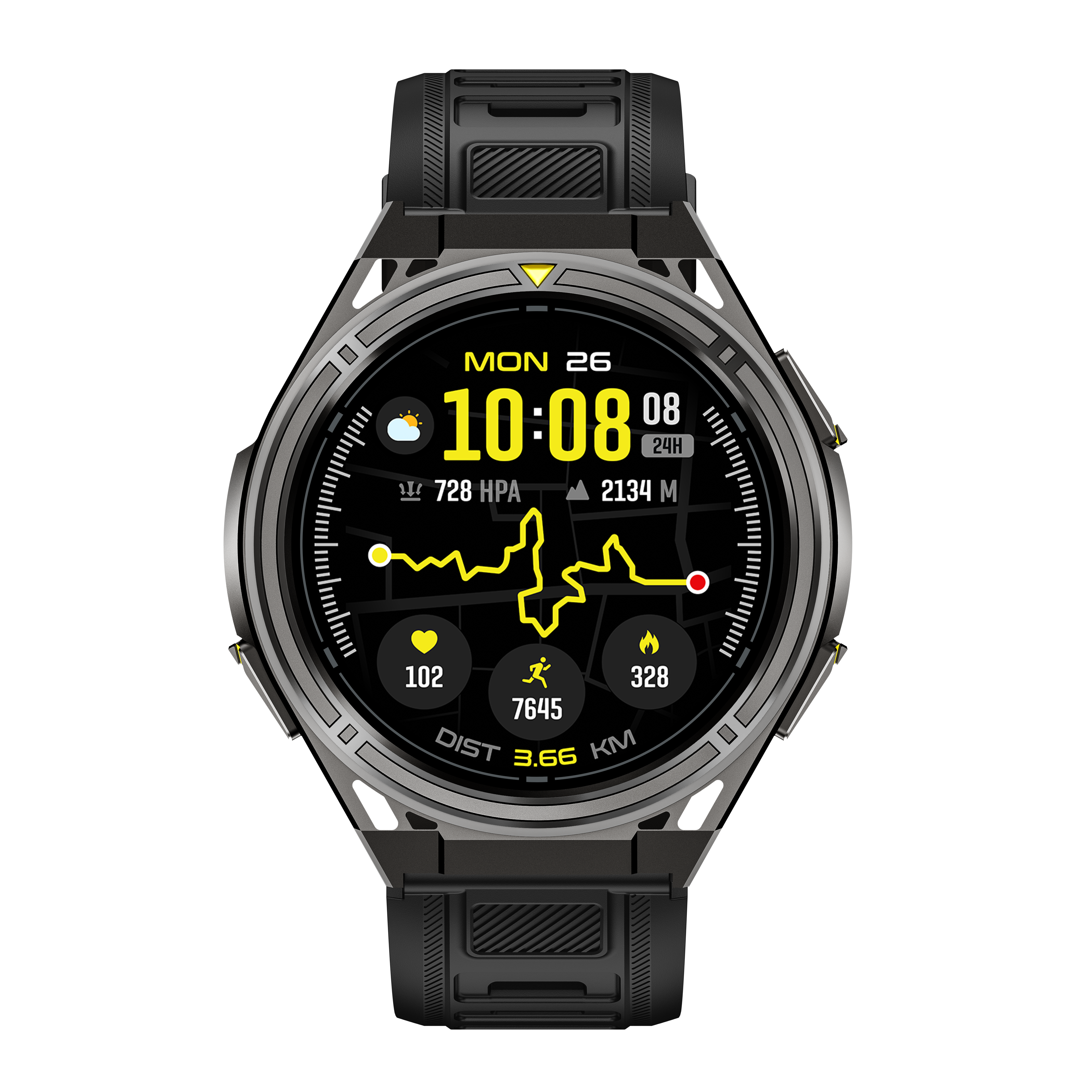 Reloj Inteligente Deportivo Cubot Gt5 Amoled 1.43 Gps Mapas Offline Llamadas Bluetooth 50m Impermeable Hombre Mujer Negro Smartwatch