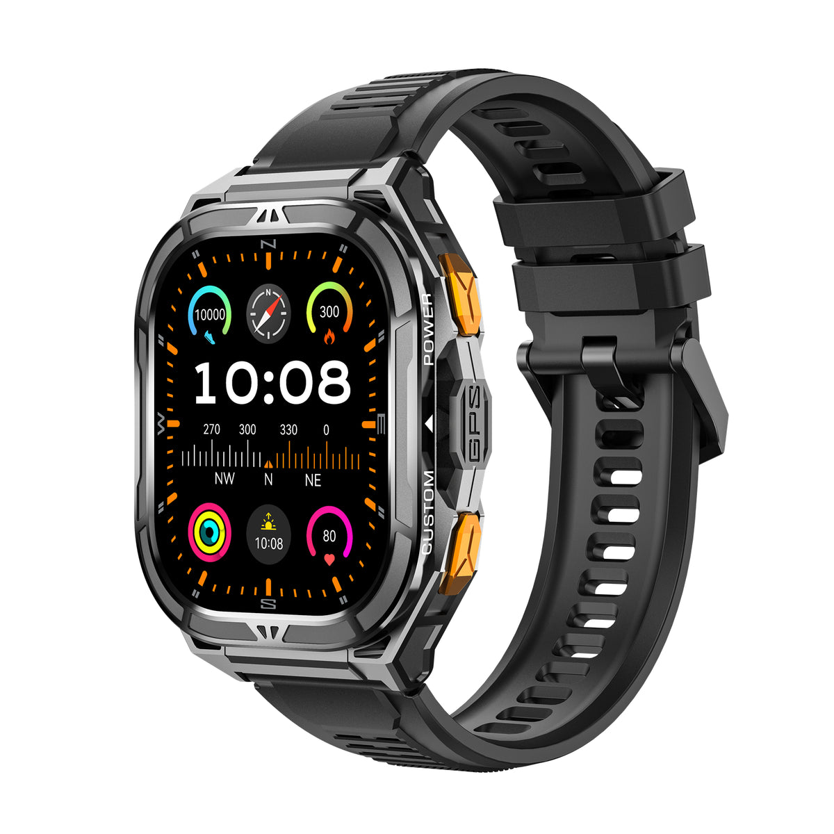 Reloj Inteligente CUBOT GT3 Dual GPS Resistente al Agua 50m AMOLED 1.96'' Correa Acero Llamadas Bluetooth Hombre Deportivo Smartwatch
