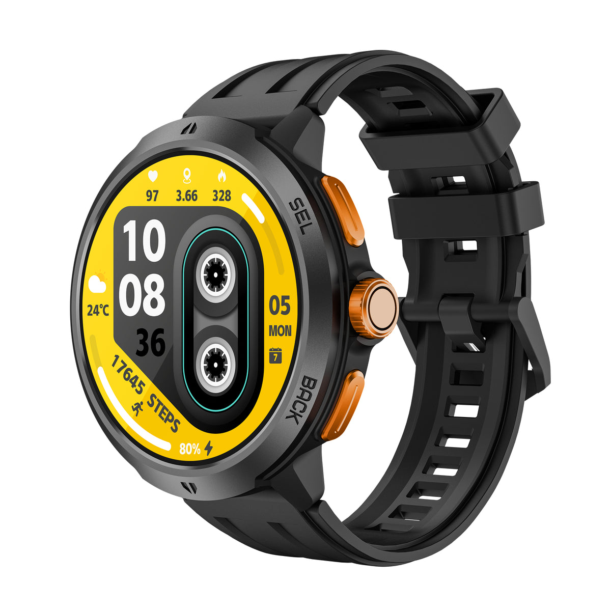 Cubot Beatbox Smartwatch Reloj Inteligente Bluetooth 5.4 Con Música Offline Pantalla 1.65'' Impermeable 10 M Deportivo Para Hombre Negro