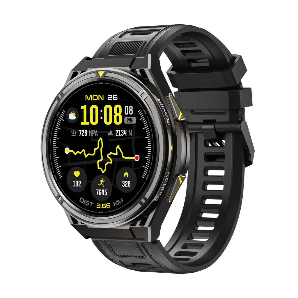 Reloj Inteligente Deportivo Cubot Gt5 Amoled 1.43 Gps Mapas Offline Llamadas Bluetooth 50m Impermeable Hombre Mujer Negro Smartwatch
