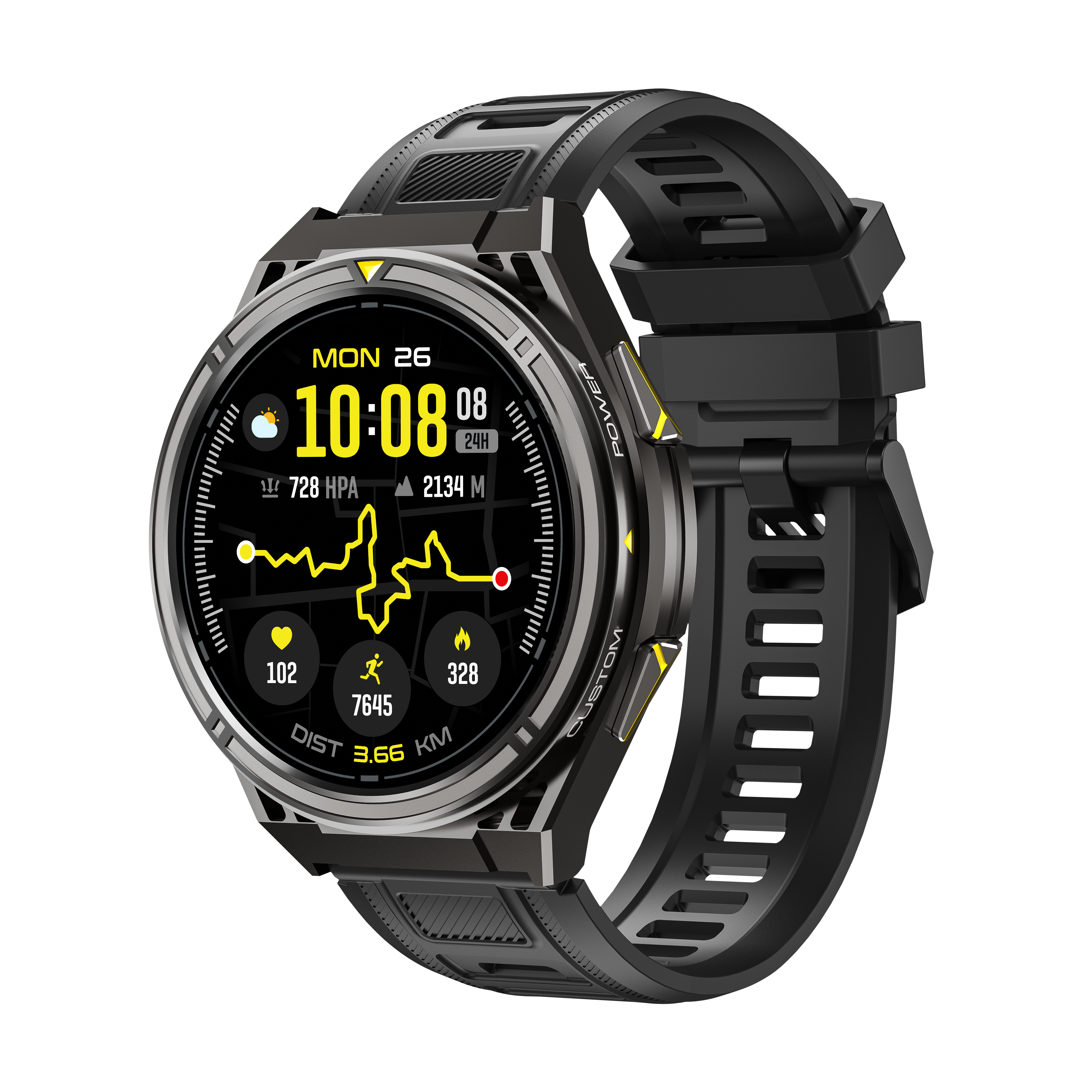 Reloj Inteligente Deportivo Cubot Gt5 Amoled 1.43 Gps Mapas Offline Llamadas Bluetooth 50m Impermeable Hombre Mujer Negro Smartwatch