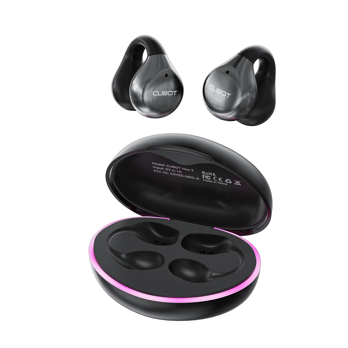 Auriculares Inalámbricos Cubot Neo 3 Clip-en la oreja Bluetooth 6.0 con Luz LED Modo Juego