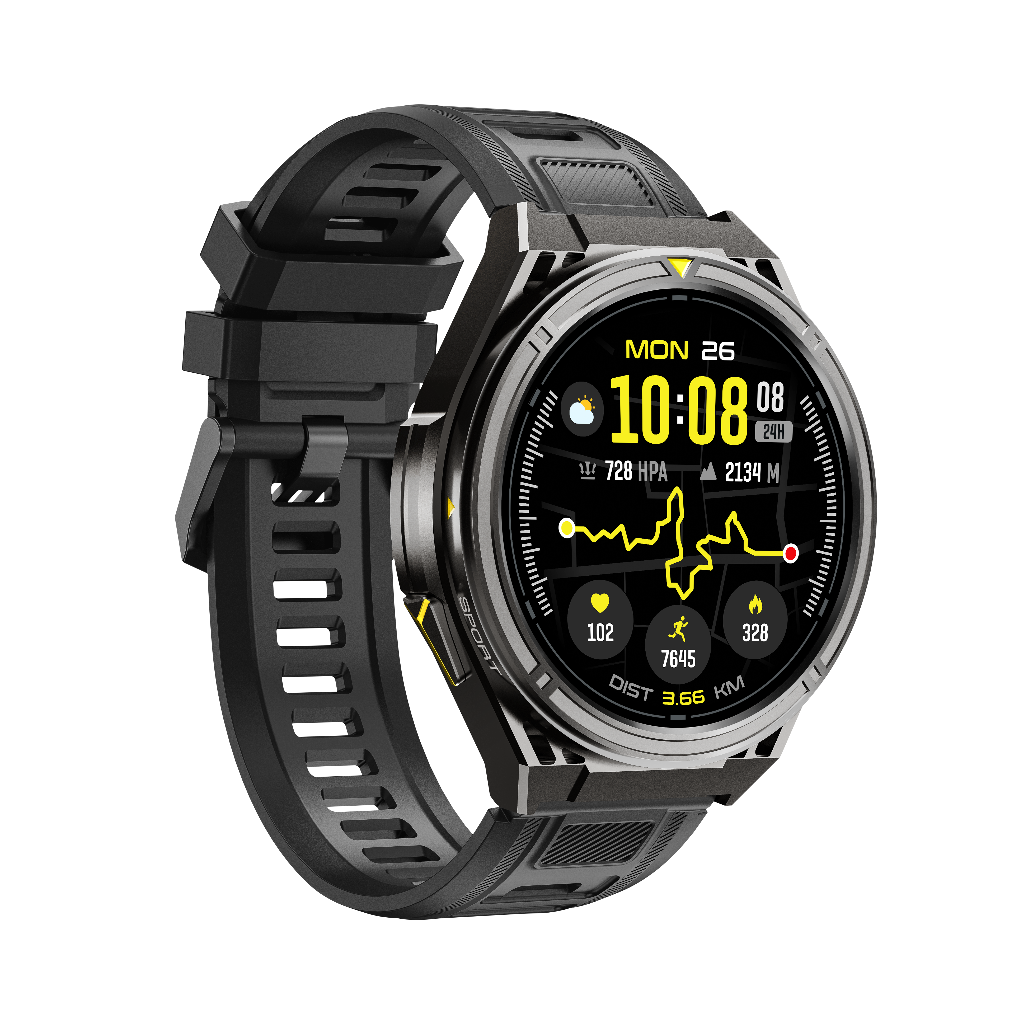 Reloj Inteligente Deportivo Cubot Gt5 Amoled 1.43 Gps Mapas Offline Llamadas Bluetooth 50m Impermeable Hombre Mujer Negro Smartwatch