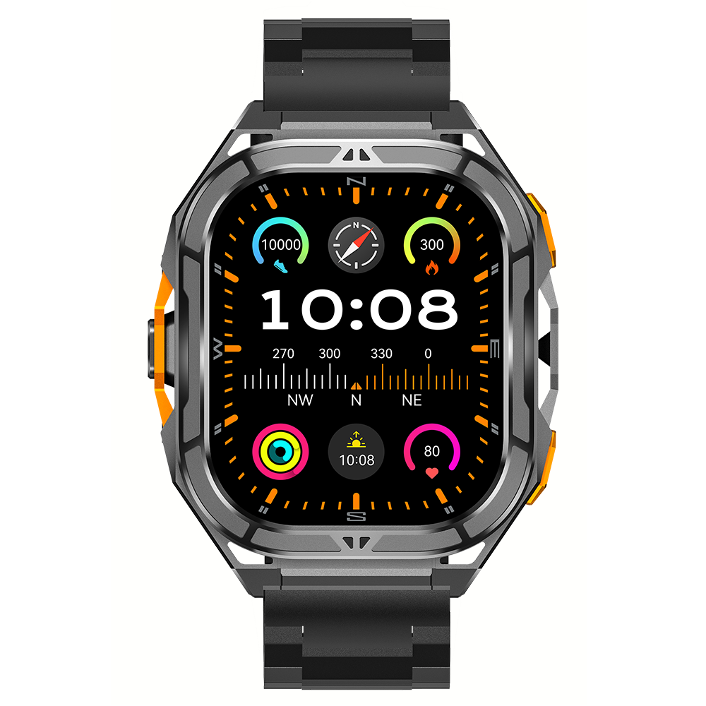 Reloj Inteligente CUBOT GT3 Dual GPS Resistente al Agua 50m AMOLED 1.96'' Correa Acero Llamadas Bluetooth Hombre Deportivo Smartwatch